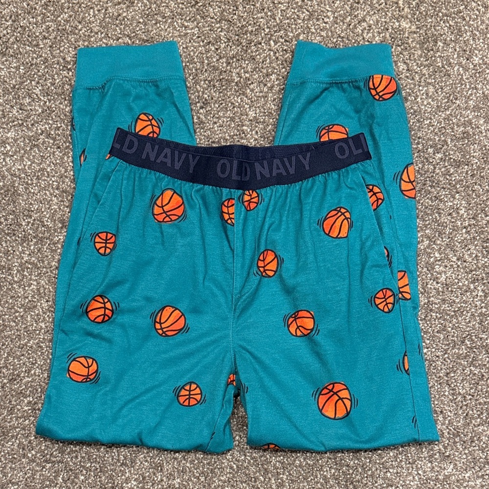 Old Navy Teal and Orange Basketball Pajama Pants